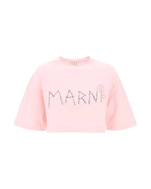 Marni Pink Bio -Baumwoll -Kumpel -T -Shirt für
