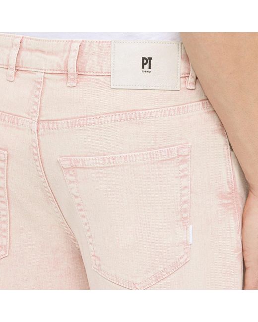 PT Torino Regular Pink Cotton Jeans for men