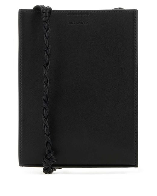 Jil Sander Black Leather Small Tangle Crossbody Bag