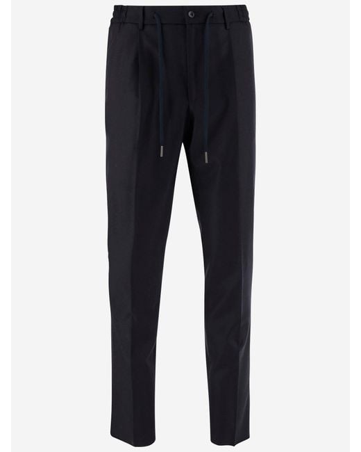 Pantalones de lana de estiramiento Tagliatore de hombre de color Blue