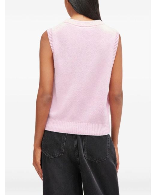 Ganni Puppy Love Wool Vest in het Pink