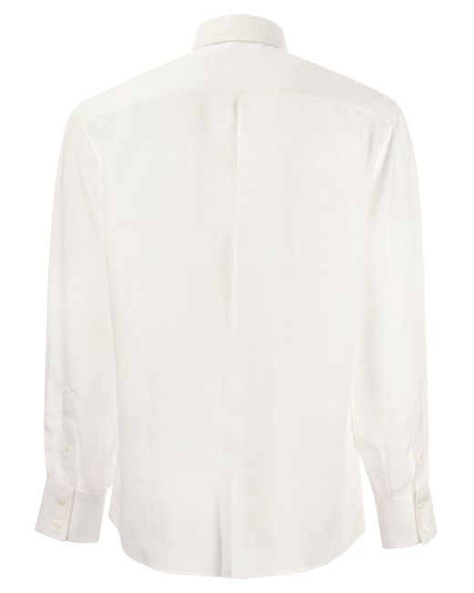 Camicia Taschino Bianco Brunello Cucinelli pour homme en coloris White