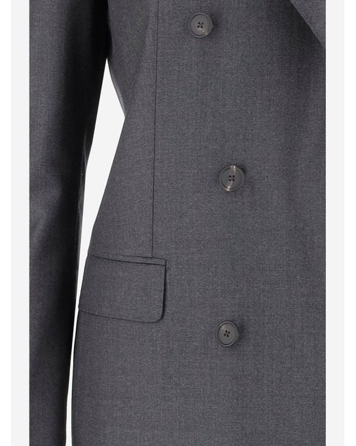 Tagliatore Gray Double-Breasted Wool Jacket