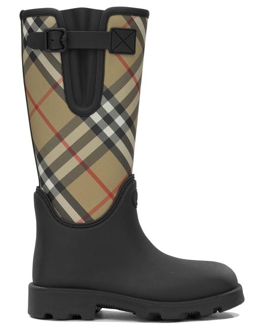 Burberry Black "Marsh Stamp High" Rain Boots