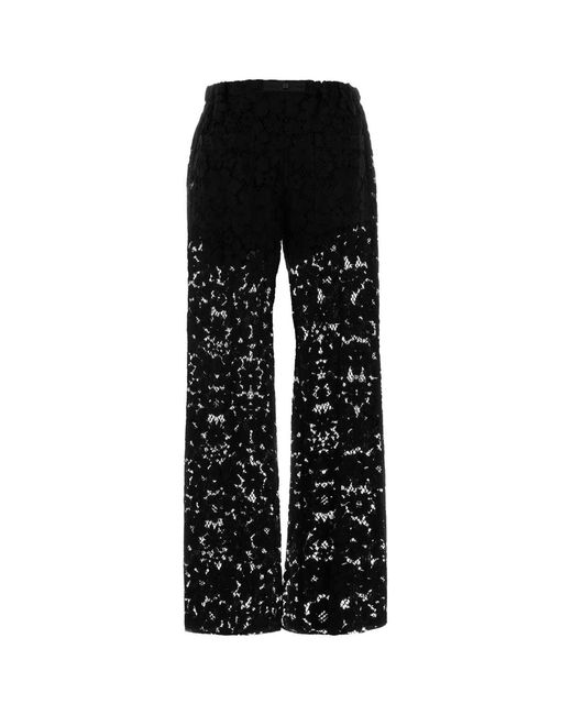 Fendi Black Pantalone Daisy Lace