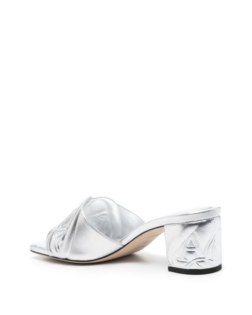 Alexander McQueen Metallic Leather Heel Sandals