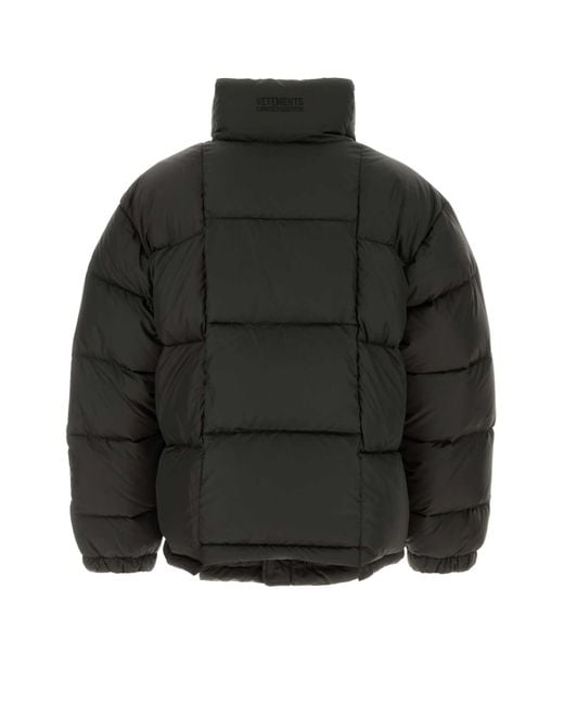 Vetements Black Dark Polyester Down Jacket for men