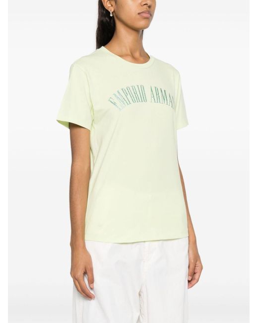 Emporio Armani Yellow Logo Cotton T-Shirt