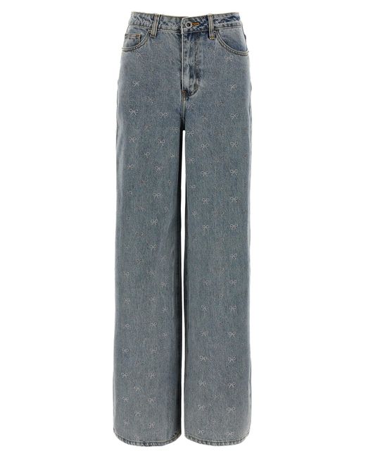 Self-Portrait Zelfportret 'lichtblauwe Diamante Boog' Jeans in het Gray