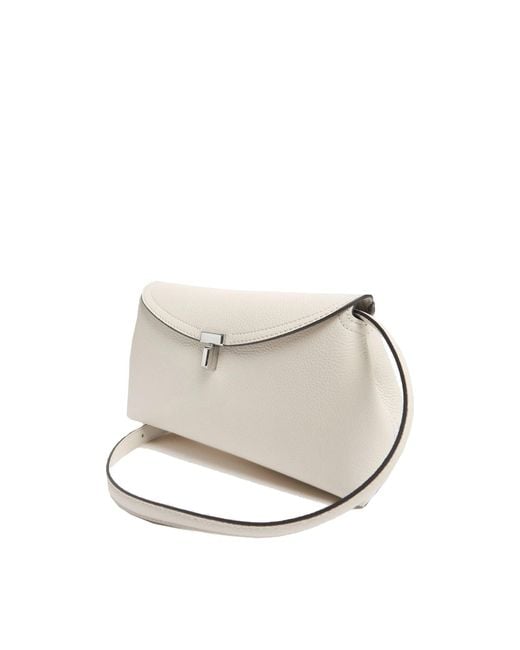 Totême  Natural T-Lock Leather Clutch Bag