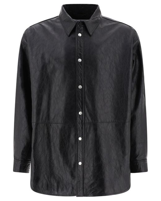 Acne Leder -Overshirtjacke in Black für Herren