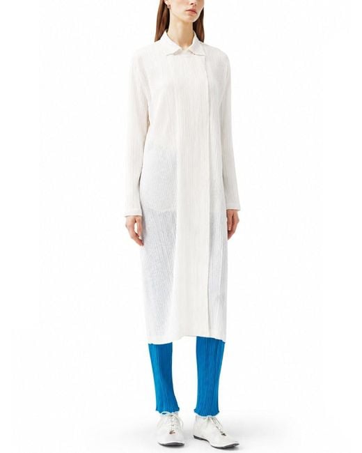 Pleats Please Issey Miyake White Elegant Mini Dress For