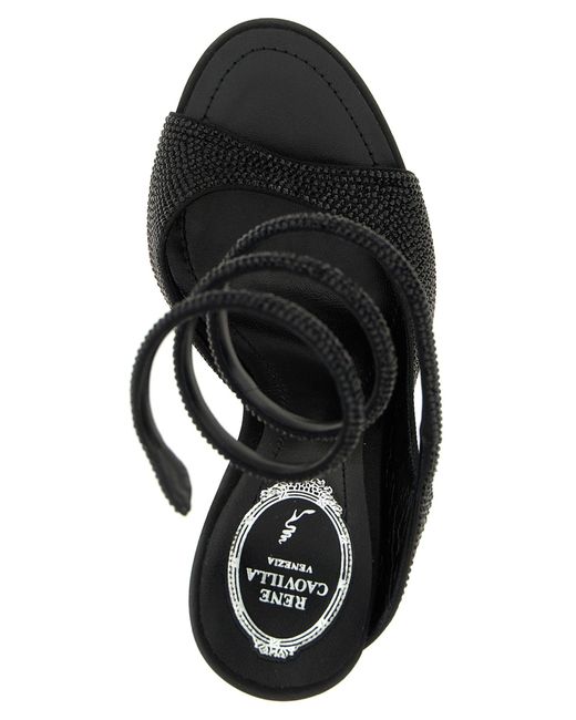 Rene Caovilla Black 'Audrey' Sandals