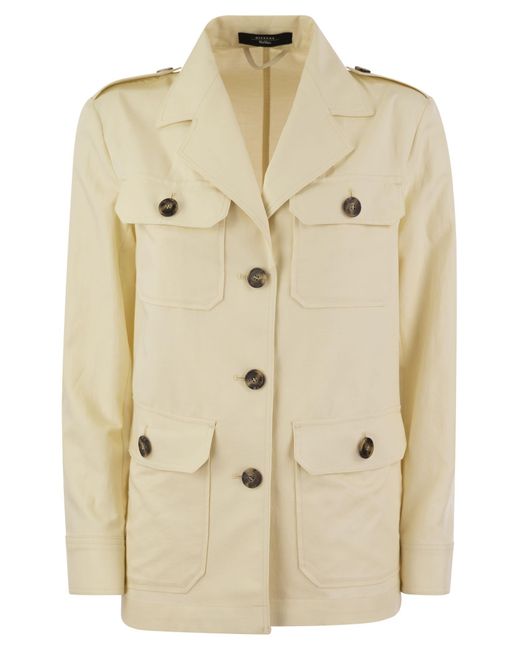 Weekend by Maxmara Bacca Cotton And Linen Safari Jacket in het Natural