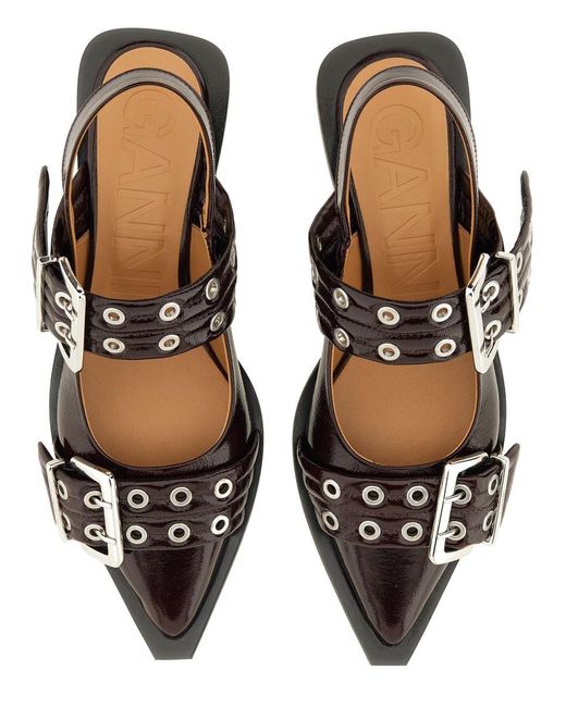 Ganni Brown Ballerinas