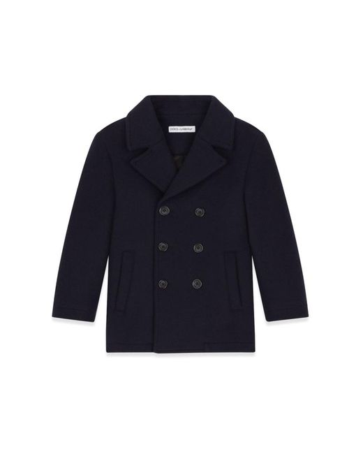 Dolce & Gabbana Blue Double-Breasted Boys' P-Jacket
