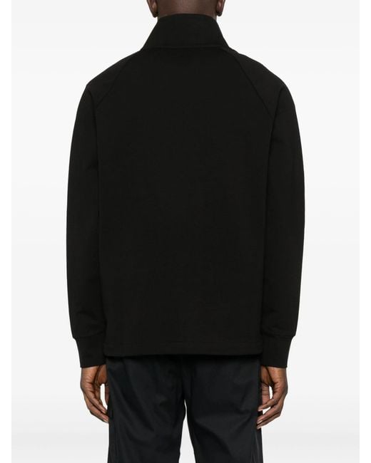 C P Company Black Sweatshirts Polo Collar for men