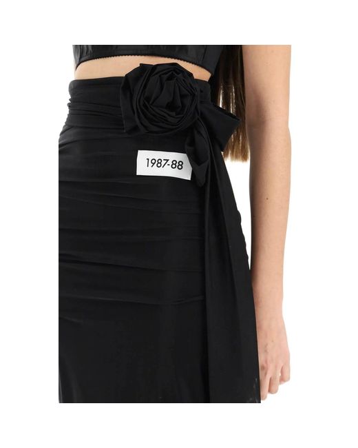 Dolce & Gabbana Black Elastane Long Skirt