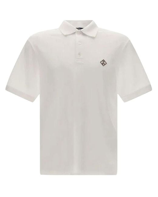Herno White Logo -Baumwoll -Polo -Hemd