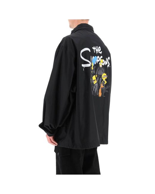 Balenciaga Black The Simpson Oversize Windbreaker Jacket for men