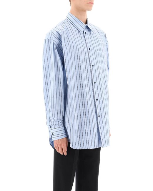 Off-White c/o Virgil Abloh Striped Maxi -Hemd in Blue für Herren