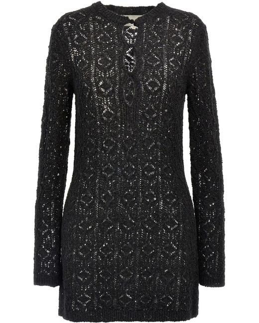 Loulou de Saison Black Lace Stitch Dress