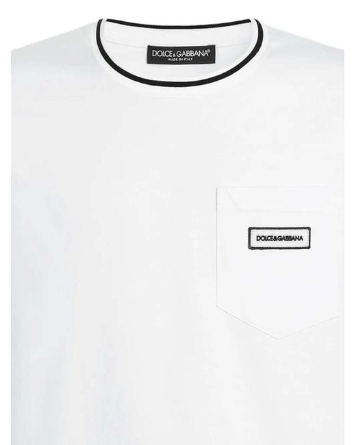 Dolce & Gabbana White Cotton T Shirt With Logo