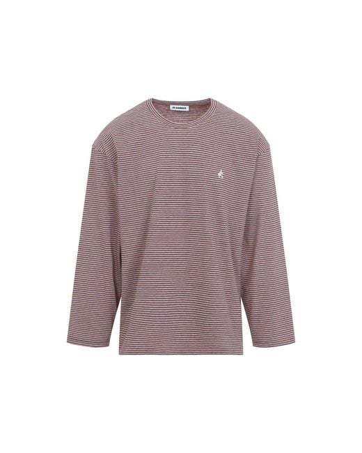 Jil Sander Purple Striped Long Sleeve T Shirt