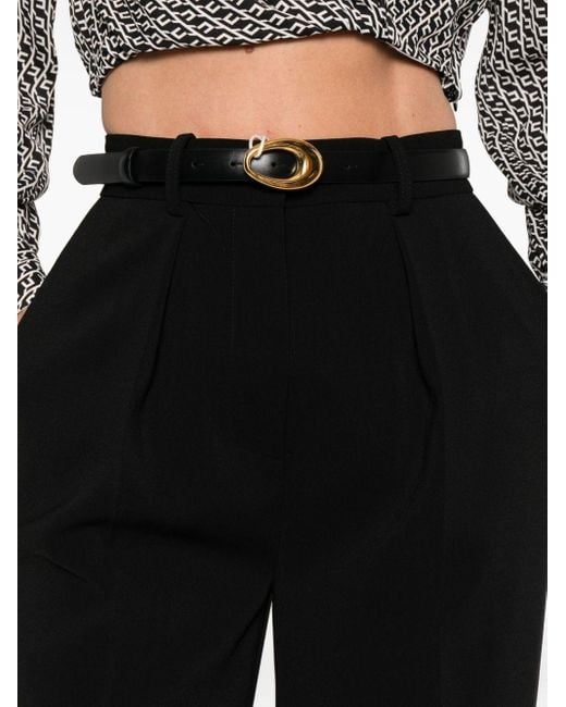 Pantalon Ample À Design Plissé Elisabetta Franchi en coloris Black