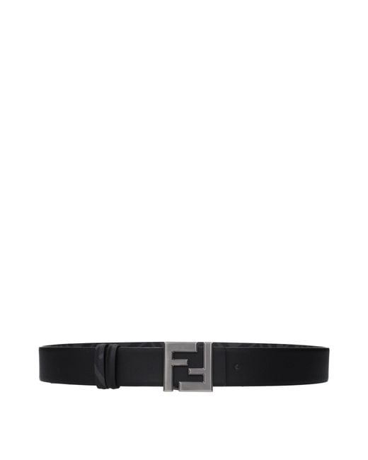 Fendi Black Cinture Donna Pelle Nero/Grigio