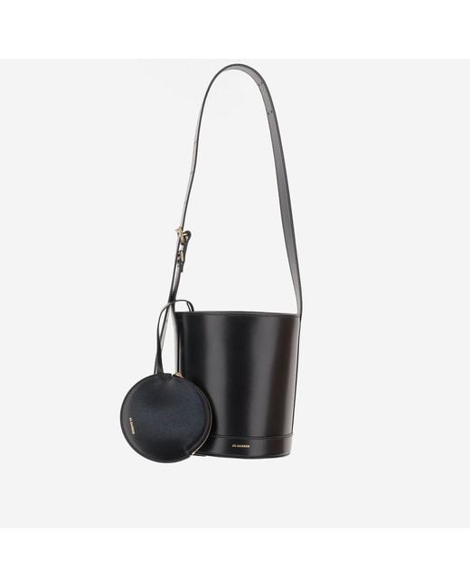 Jil Sander Black Leather Bucket Bag