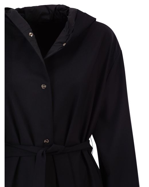 Herno Blue Reversible Coat With Hood