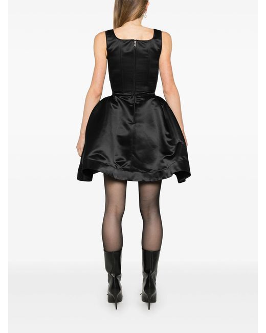 Vivetta Black Duchess Satin Mini Bustier Dress