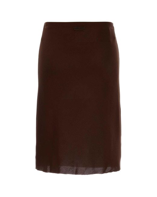 Miu Miu Brown Silk Skirt