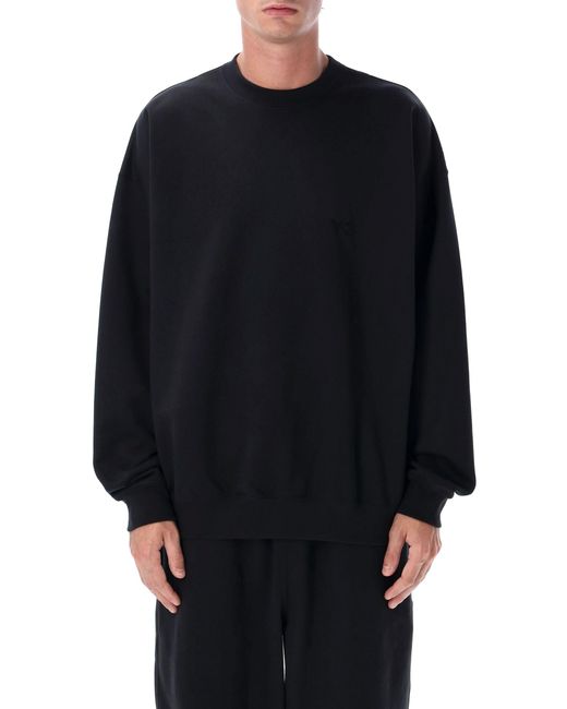 Y-3 Black Brushed Terry Loose-Fit Crewneck Sweatshirt for men