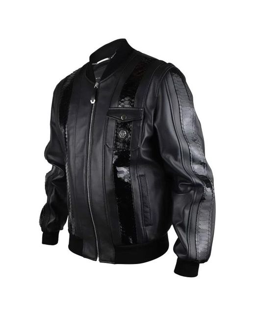 Philipp Plein Black Leather Jacket