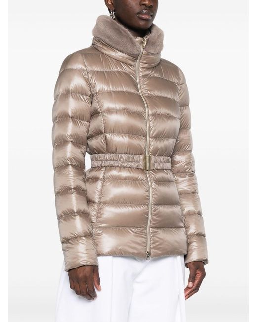 Herno Natural 'Claudia' Down Jacket With Belt