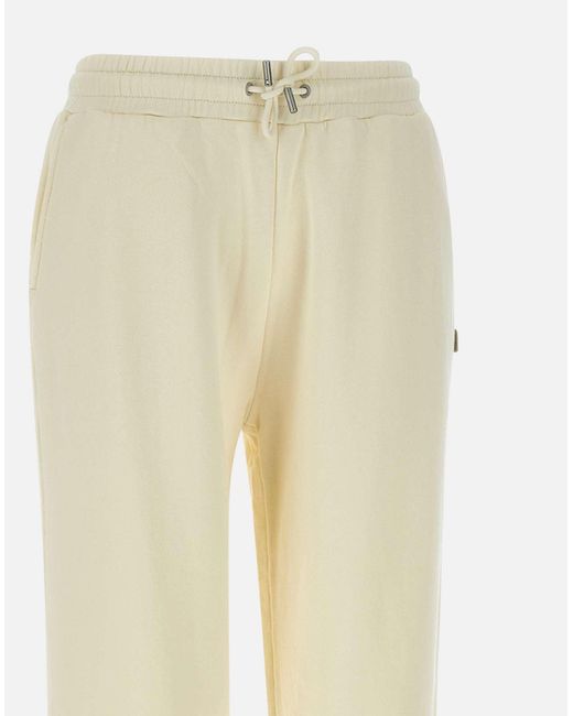 Woolrich Classic Fleece Cotton Jogger In Cream in het Natural