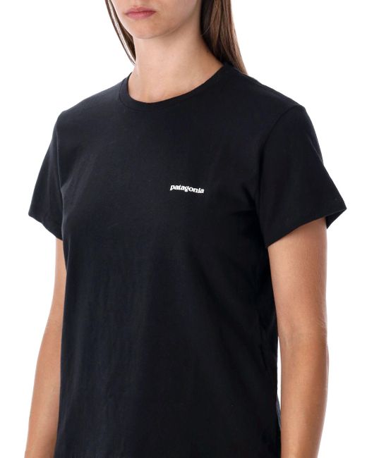 Patagonia Black P-6 Logo Responsibili-Tee Recycled Crewneck T-Shirt