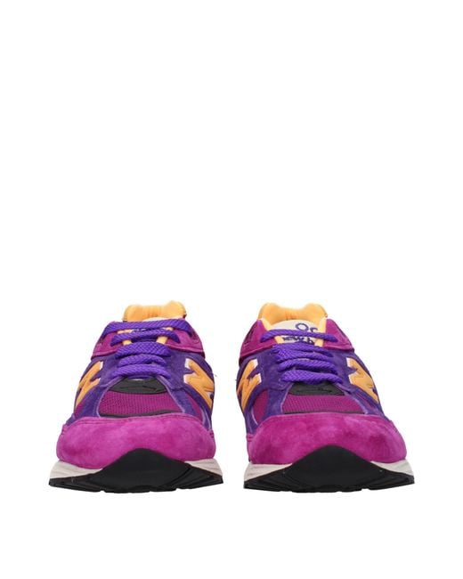 New Balance Purple Sneakers 990 Uomo Camoscio Viola/Giallo for men