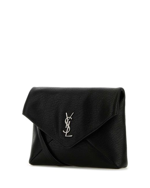 Saint Laurent Black Leather Cassandra Clutch for men