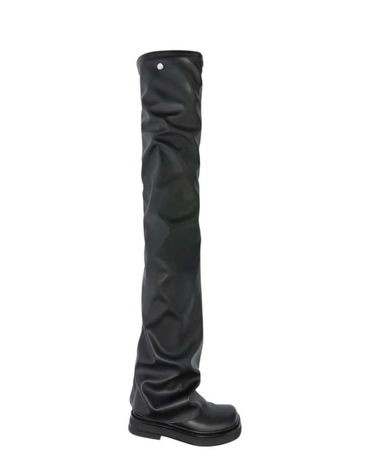 The Attico Black Robin Otk Flat Thigh-High Boot