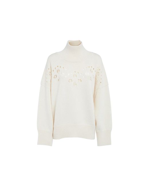 Chloé White Chloé Knitted Wool Sweater