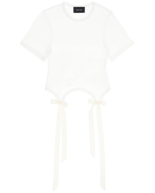 Simone Rocha White Easy T-shirt With Bow Tails