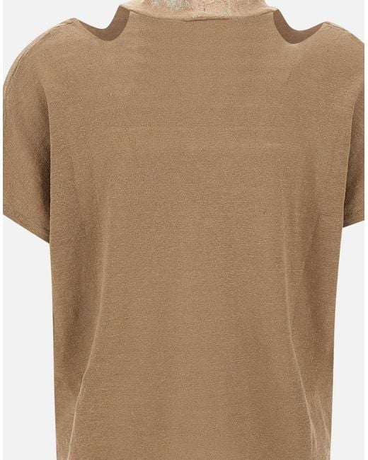 Toffee Lino V Ségulo de cuello Kangra de color Natural