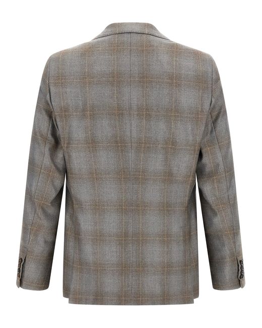 Pal Zileri Gray Double-Breasted Blazer for men