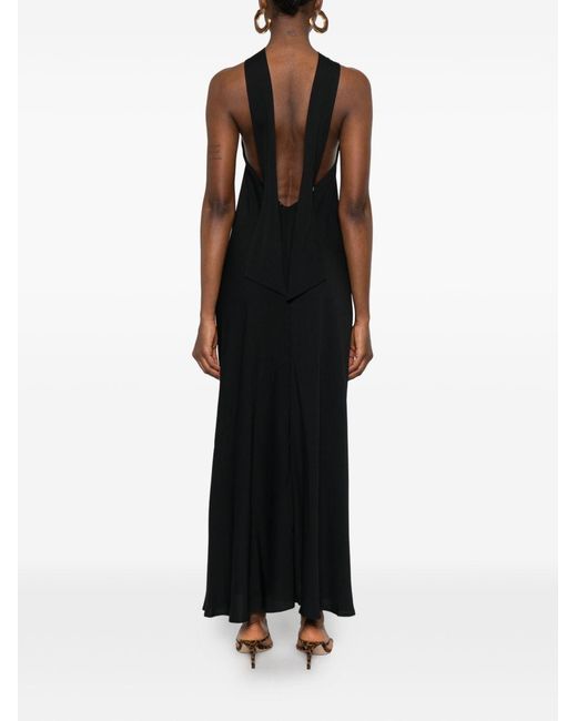 Forte_forte Black Silk Blend Long Dress