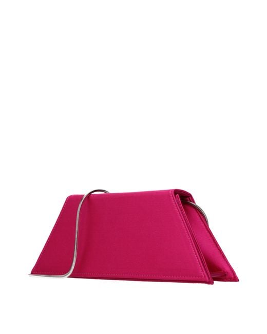 AMINA MUADDI Pink Pochette Satin Fuchsia/Raspberry