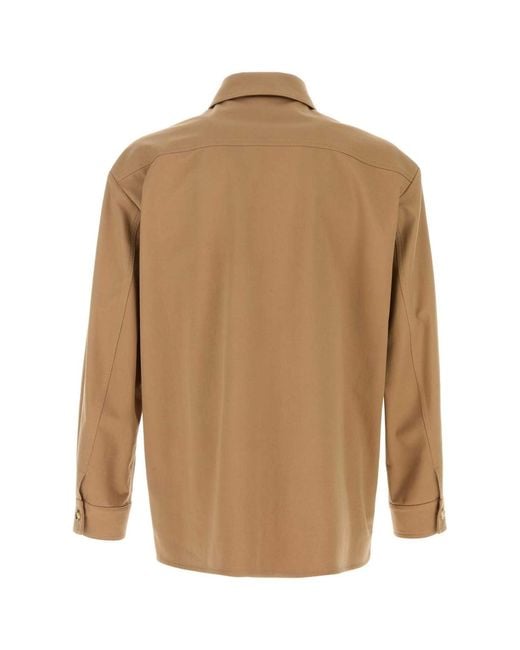 Valentino Garavani Brown Camel Twill Shirt for men