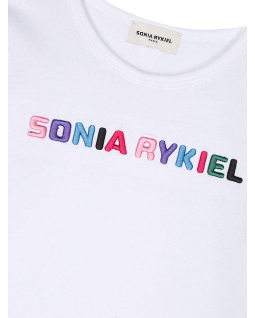 Sonia Rykiel White T Shirt Logo Contrasting Profiles